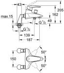 Смеситель на борт ванны Grohe Eurodisc 33392 001