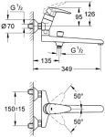 Смеситель для ванны Grohe Eurodisc 33125 001