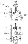 Смеситель для ванны Grohe Arabesk 25405