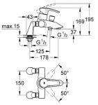 Смеситель на борт ванны Grohe Eurostyle 33612 001