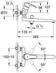 Смеситель для ванны Grohe Eurostyle 32922 001