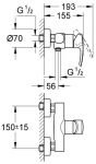 Смеситель для душа Grohe Eurostyle 33590 001