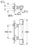 Термостат для душа Grohe Grohtherm 1000 34143