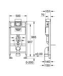 Инсталляция для унитаза Grohe Rapid SL 38525