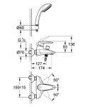 Смеситель для ванны Grohe Eurodisc 33395 001