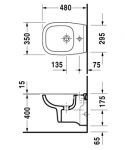 Подвесное биде Duravit D-Code 22371500002 укороченное