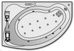 Гидромассажная система Kolpa-San Luxus Amadis (подсветка, дезинфекция, массаж: боковой, аэромассаж) 