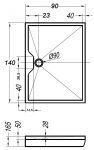 Душевой поддон Kolpa San Duro 140x90