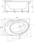 Акриловая ванна Акватек Бетта 150х95(L,R) 