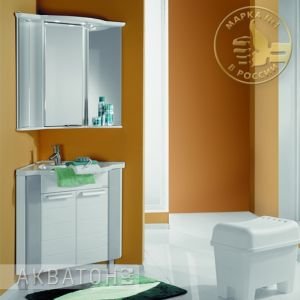 Комплект мебели Акватон Альтаир 62 угловой бело-серый | Купить мебель для ванной Акватон