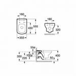 Инсталляция Roca PRO WC 89009000 с клавишей в комплекте с подвесным унитазом Roca Dama Senso с сиденьем дюропласт