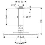 Верхний душ Hansgrohe Raindance S 240 AIR 27477