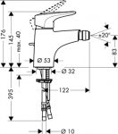 Смеситель для биде Hansgrohe Metropol E 14270