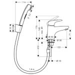 Смесители для раковины Hansgrohe Metris E 31170