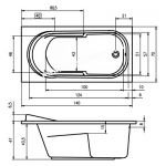 Акриловая ванна Riho COLUMBIA 140х70 