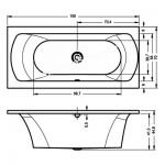 Акриловая ванна Riho LIMA 150х70 
