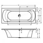 Акриловая ванна Riho LIMA 170х75 