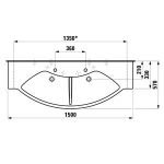 Раковина двойная 150 см Laufen Palace 1260.5 