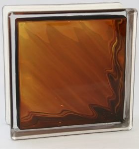 Стеклоблок star glass диагональная волна-бронзовый яркий