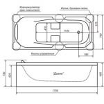 Акриловая ванна Triton Диана 170х75 