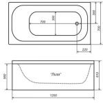 Акриловая ванна Triton Лиза 120х70 