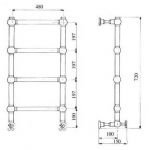 Полотенцесушитель электрический Migliore COLLOSSEUM ML.CSL-EL.300 DO золото (провод слева)